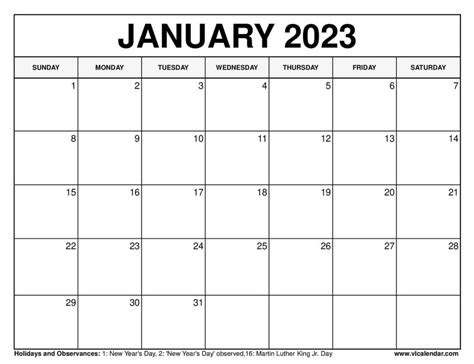 Are you looking for an easy way to stay organized and make the most of 2023? january 2023 calendar printable templates with holidays