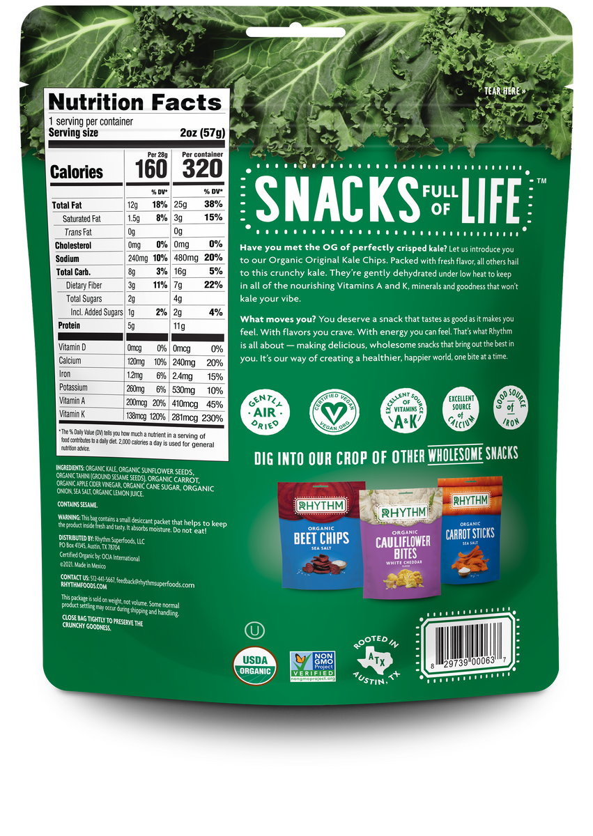 Organic Original Kale Chips - Rhythm Superfoods