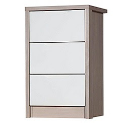 Debenhams - Champagne and cream 'Euston' bedside cabinet with 3 ...
