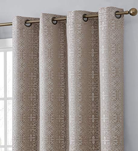 Best Hlc Me Home Beige Blackout Curtains
