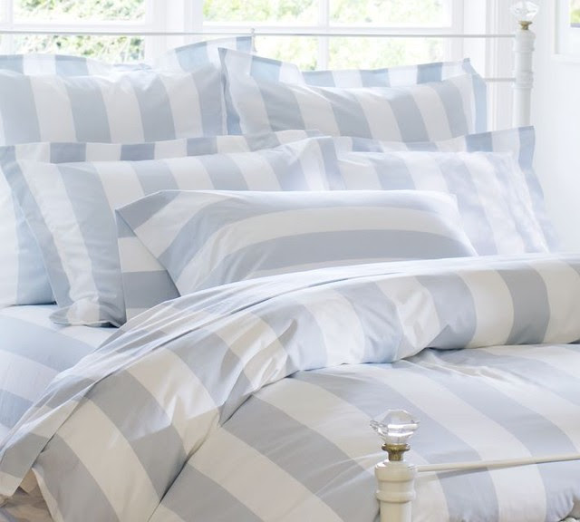 PB Classic Stripe 400-Thread-Count Duvet Cover & Sham, Porcelain ...