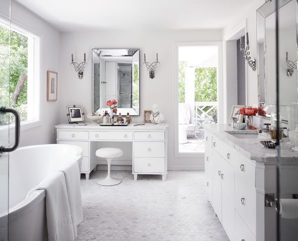 Beveled Mirror - Transitional - bathroom - Martensen Jones Interiors