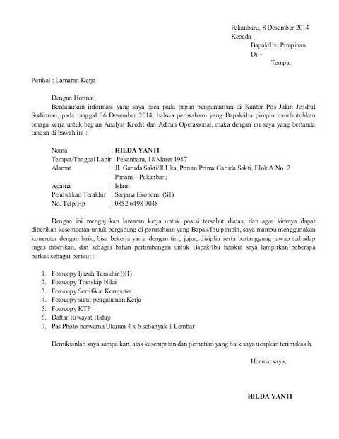 contoh surat pengalaman kerja pdf