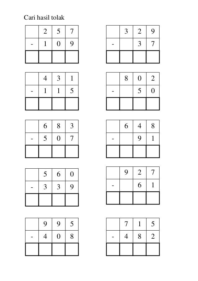 Latihan hasil tolak