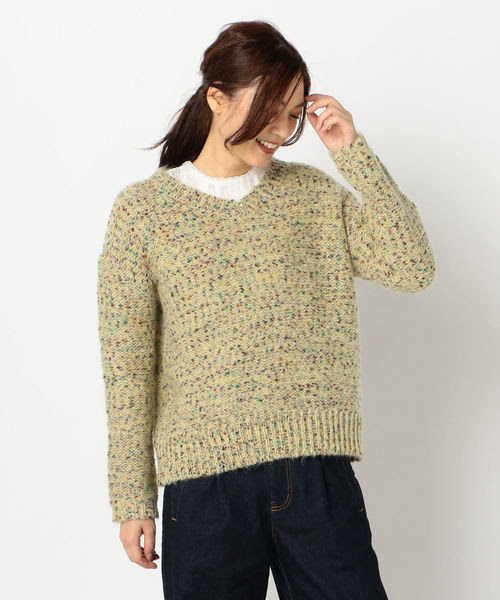 Repit フレディレピ のファッション Fredy ニット セーター セール カラーネップモヘヤｖネックプルオーバーニット ニット セーター トップス Fredy 最安挑戦 の ニット セーター