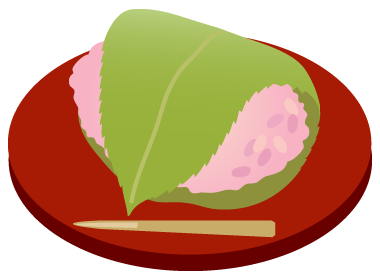 ひな祭り桜餅 ふでこや 無料イラスト