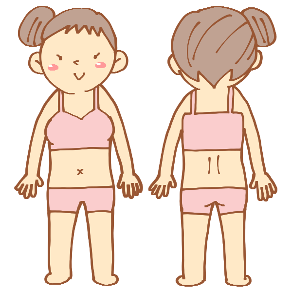 女性の正面と背面のイラスト かわいいフリー素材が無料のイラストレイン