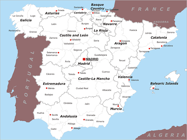 Carte Espagne » Vacances - Arts- Guides Voyages