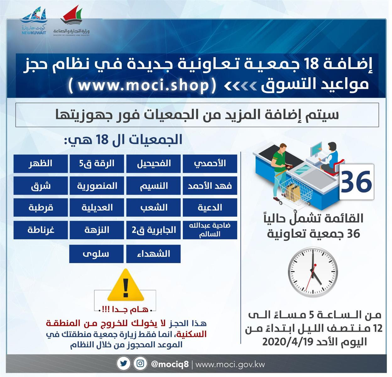 وزارة التجارة والصناعة تعلن عن إضافة جمعيات تعاونية جديدة