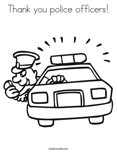 Thank a police officer printable cards. thank you police officers coloring page twisty noodle