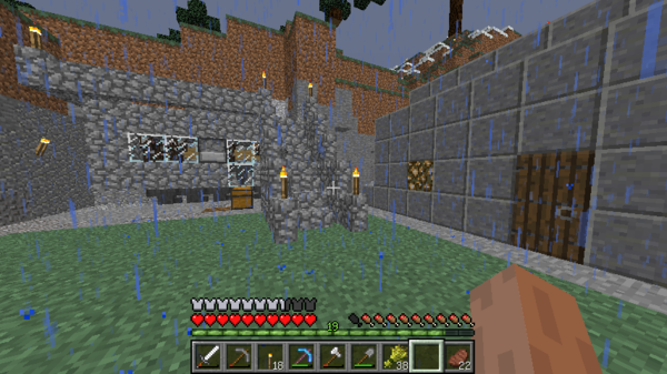 Minecraft日記 牛の自動処理装置完成 牛肉と革とステーキを入手 Rh日和 仮