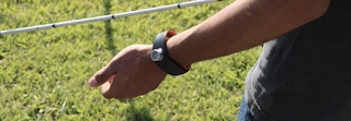 photo of a person wearing sunu band on his left wrist