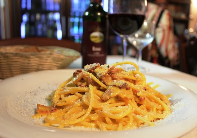 Spaghetti Carbonara at Le Mani in Pasta - Trastavere Rome