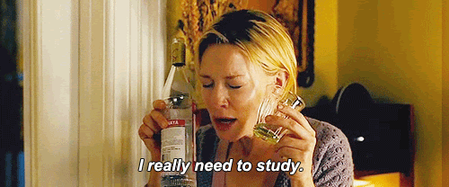 crying with alcohol i really need to study gif