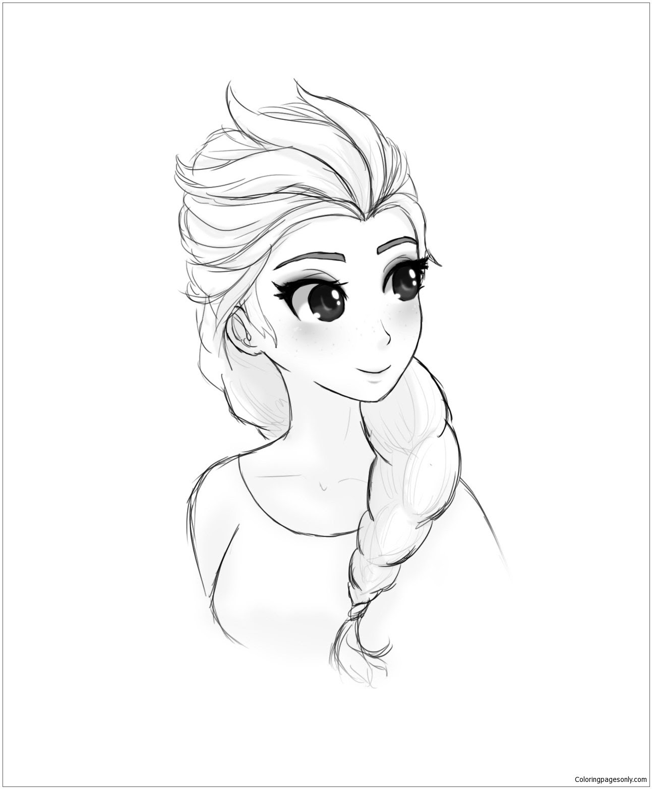 Frozen Elsa Sketch Coloring Page - Free Coloring Pages Online