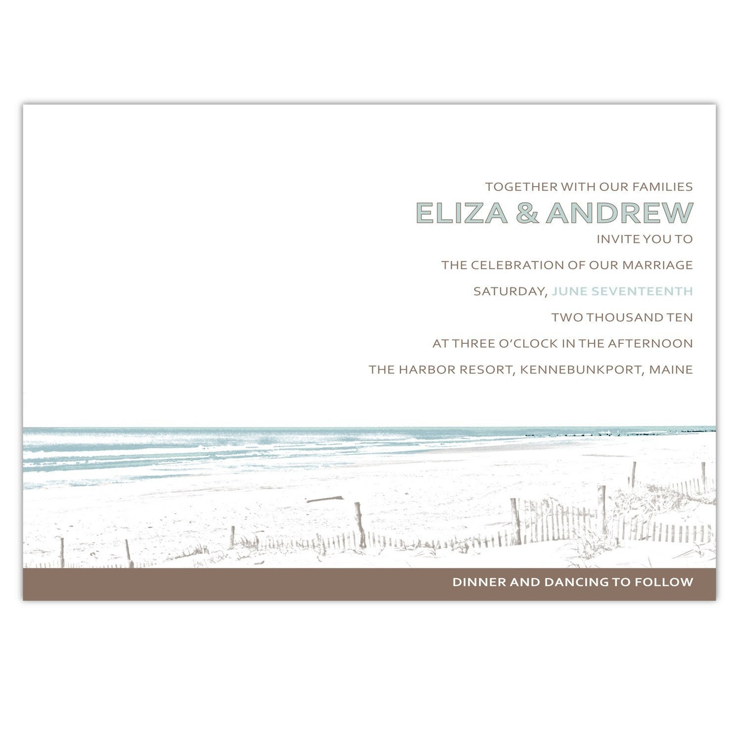 Wedding Invitation Beach Front