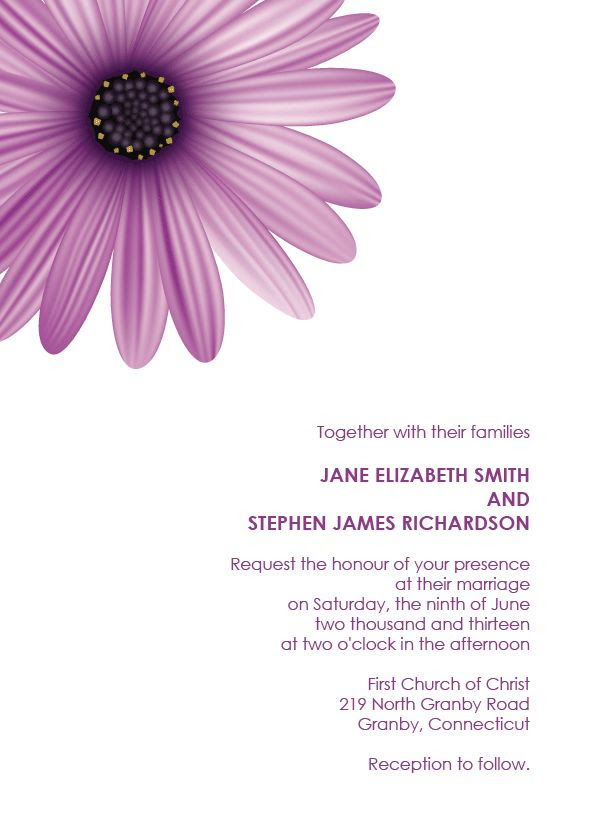 wedding invitations templates | Modern Daisy Wedding Invitation ...