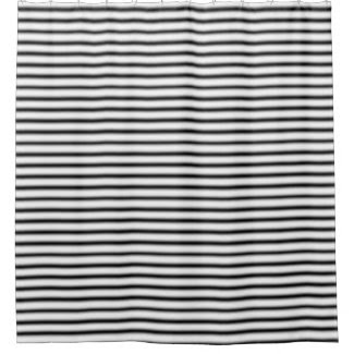 Black Silver White Metallic Stripes Shower Curtain