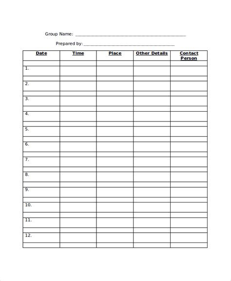  printable monthly work schedule template