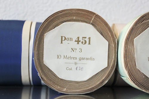 Satinband marin, blau und mint pon 451 No.3 10 mètres Col. 616