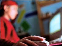 Teenage boy using computer, SPL