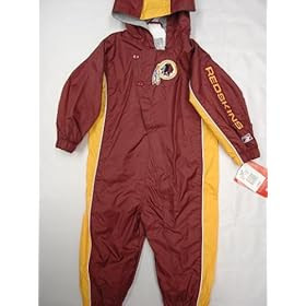 Washington Redskins Infants / Babys / Kids maroon and yellow hooded Wind Suit coverall by Reebok