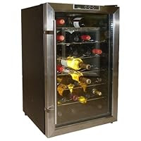 Vinotemp VT-28TEDS Thermo-Electric Digital 28-Bottle Wine Chiller, Black and Stainless