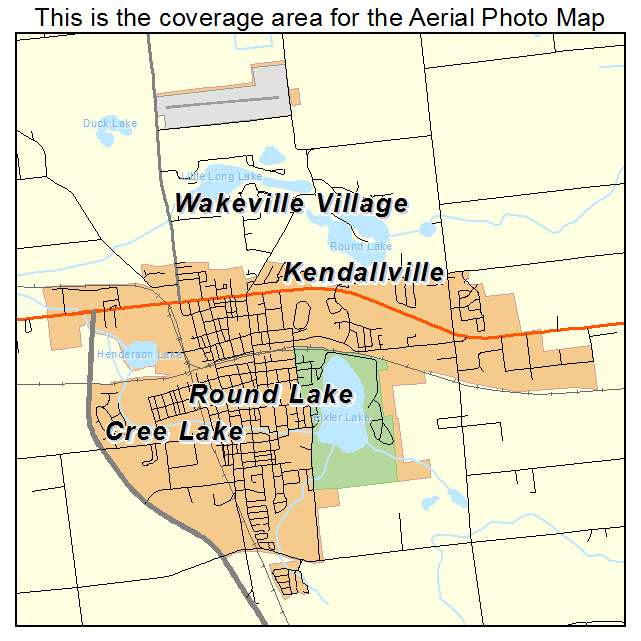 Aerial Photography Map of Kendallville, IN Indiana