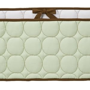 Bacati - Quilted Circles Lime/Chocolate Bumper Pad