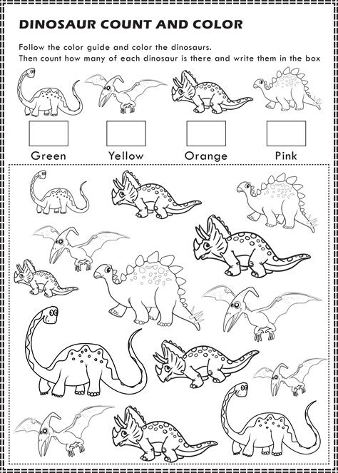  free printable dinosaur worksheets