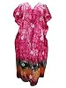 Red Tie Dye Cotton Batik Kaftan Hippy Boho Caftan