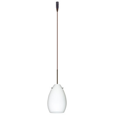 Pera 1 Light Mini Pendant Bulb Type: Halogen, Finish: Bronze, Glass Shade: Opal Matte