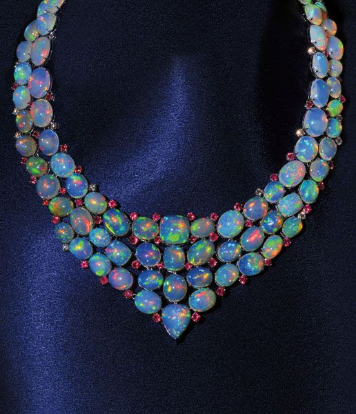 Ethiopian Opal Necklace. I believe this is the most beautiful piece of jewelry I have ever seen.  To wear somewhere super super fancy.