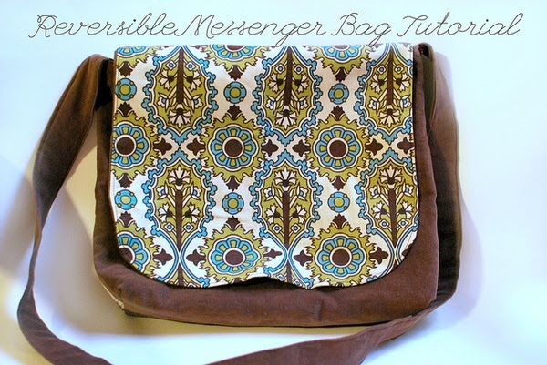 Reversible messenger bag tutorial.