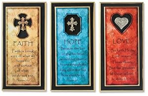 christian home decor: Buy Set of 3 Love Faith Hope Symbol Hanging ...