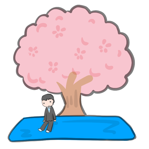 花見の場所取りのイラスト かわいいフリー素材が無料のイラストレイン
