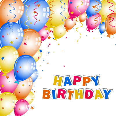 Download Balloons with confetti happy birthday cards vector Free ...
