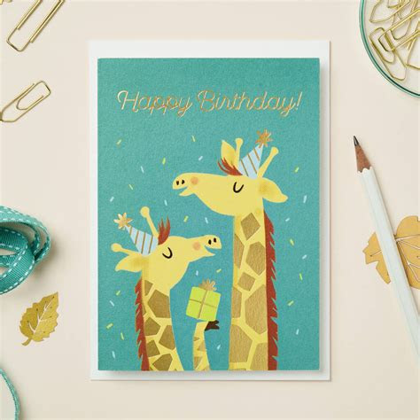 This adorable giraffe birthday card is a free image for you to print out. giraffe birthday card by stormy knight notonthehighstreetcom
