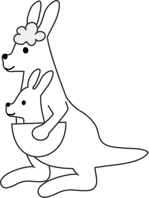 カンガルーのイラスト 無料イラストフリー素材