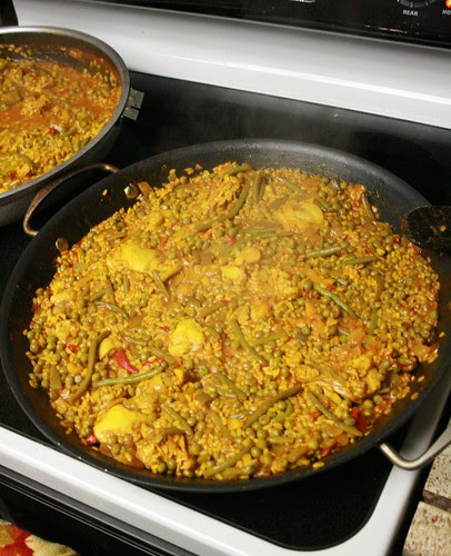 The paella is almost ready!