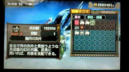 ラギア希少種防具完成 暇人日記