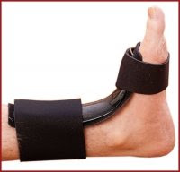 DORSI-LITE Foot Splint. Use with or without shoes, day or night. Tiny profile. Comfortable treatment for foot drop, plantar fasciitis, Achilles tendonitis, shin splints, and heel spurs. Also use for bathing, showering, swimming. 30-day money-back warranty.