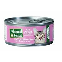 Natural Value Cat Food, Pate Style Chicken Dinner, 5.5-Ounce Cans