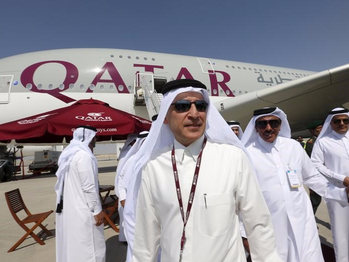 CEO of Qatar Airways Akbar Al Baker visits the Dubai Airshow November 8, 2015. REUTERS/Ahmed Jadallah