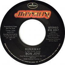 45cat Bon Jovi Runaway Runaway Mercury Usa 818 309 7