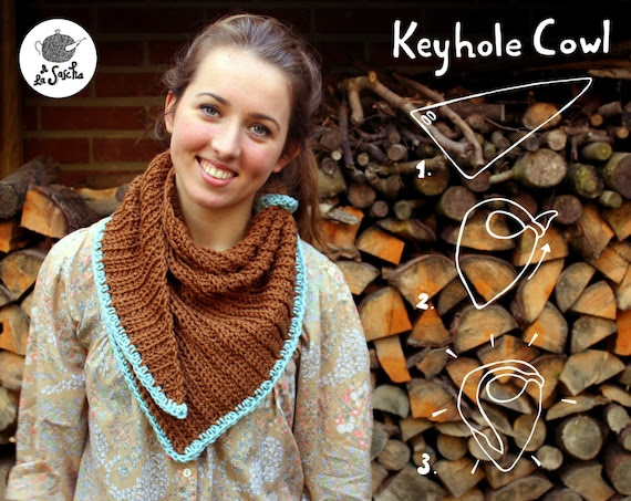 Keyhole Cowl crochet pdf pattern INSTANT DOWNLOAD