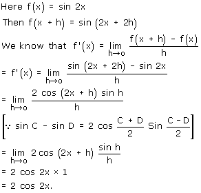Find The Derivative Of Sin 2x From First Principle Mathematics Topperlearning Com Rygujflcc