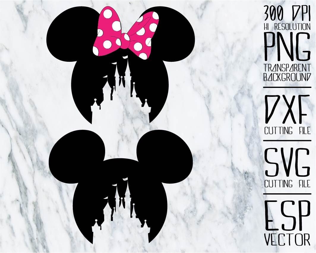 Download Free 201 Disney Castle With Minnie Head Svg SVG PNG EPS DXF File for Cricut, Silhouette and Other Machine