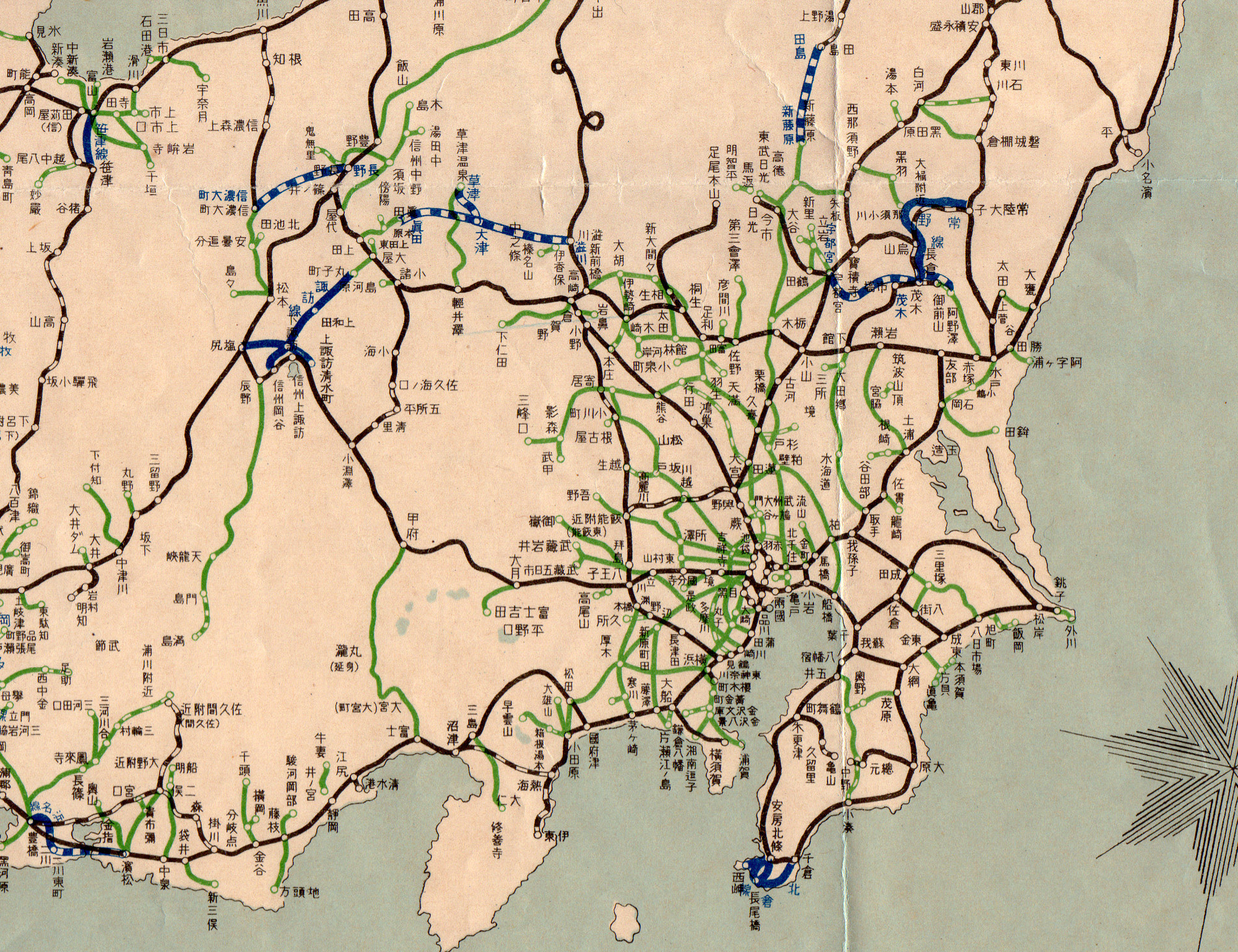 自動車路線図 鉄道路線図 1932年 昭和9年 鉄道省発行 裏辺研究所