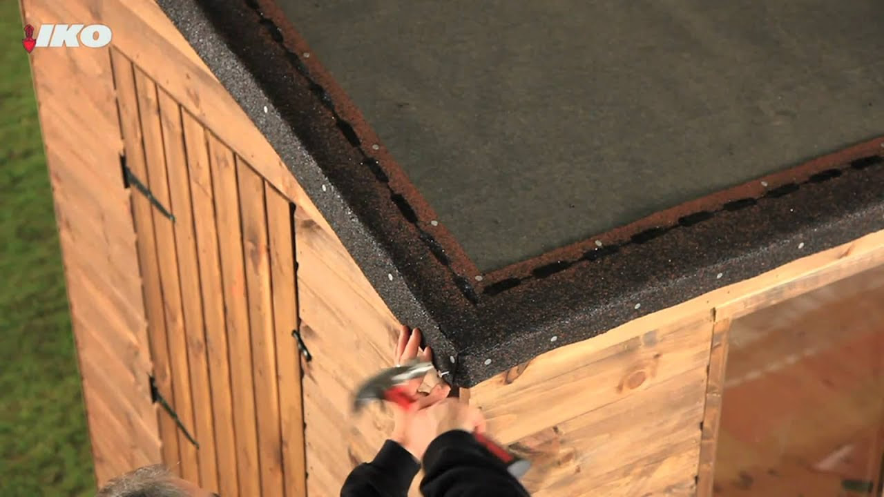 How to Fix Roofing Shingles to Your Shed - YouTube
